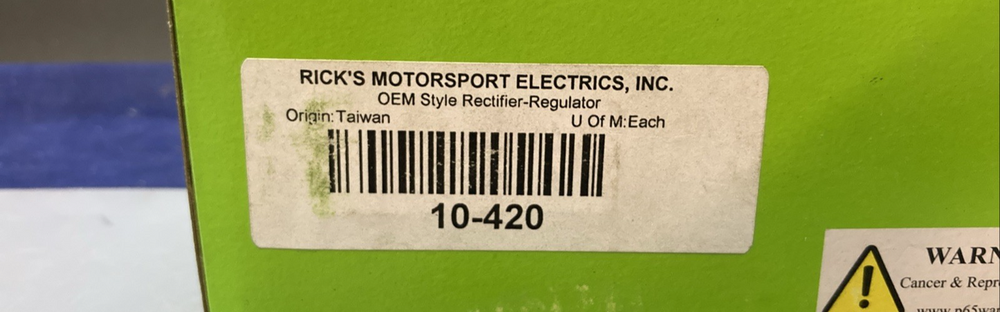 New Genuine Rick's Motorsport Electrics 10-420, 12-7619 Rectifier/Regulator