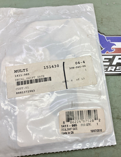 New Replaces Arctic Cat 1411-985 Decal, Shift Gate