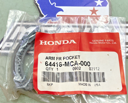 Qty 2 New Genuine Honda 64416-MCA-000 Arm, Fr., Pocket