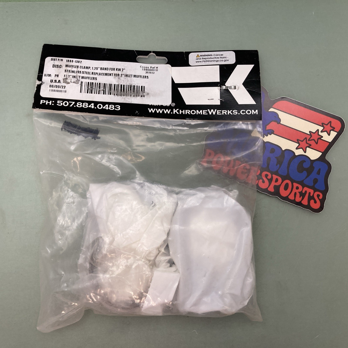 New Genuine Khrome Werks 1860-1382 Muffler Clamp Kit