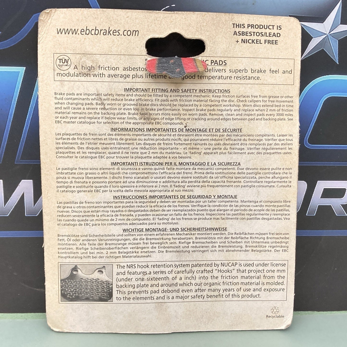 New Genuine EBC Brakes FA473 High Performance Organic Brake Pads