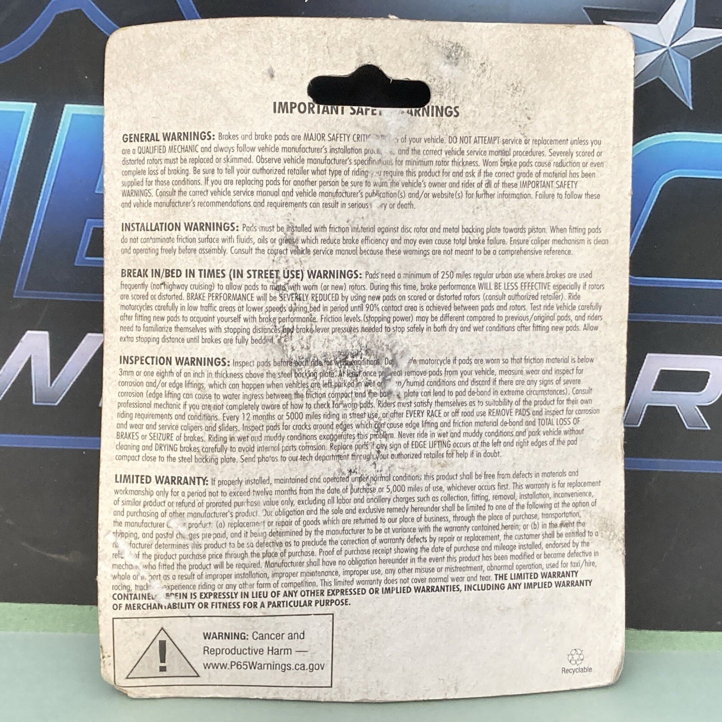 New Genuine Drag Specialties 1720-0217 Organic Brake Pads