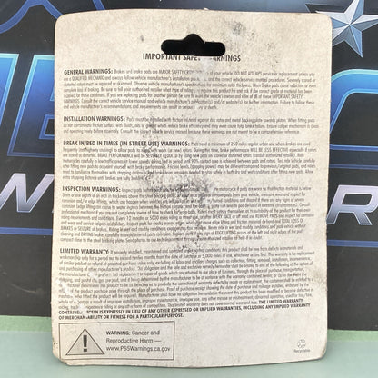 New Genuine Drag Specialties 1720-0217 Organic Brake Pads