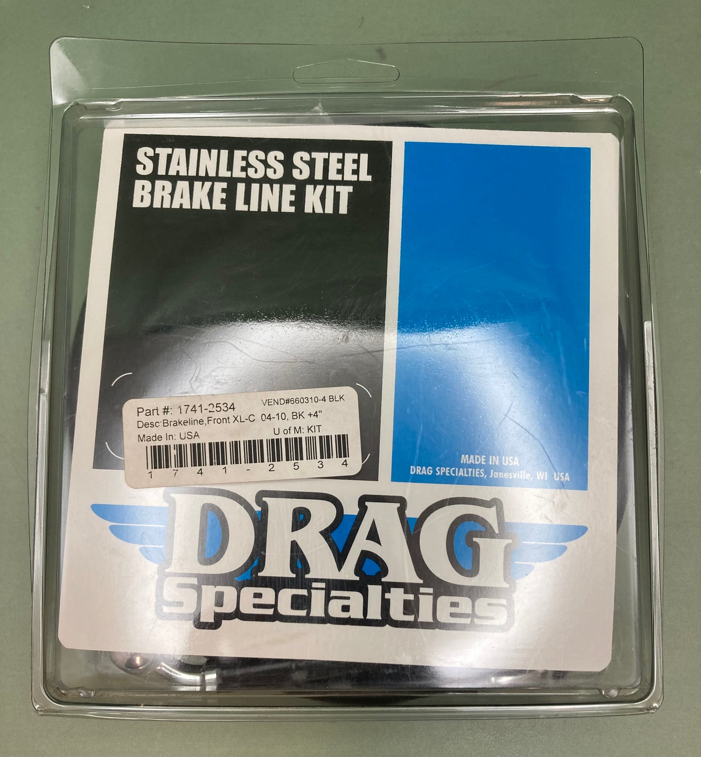 New Genuine Drag Specialties 1741-2534 Break line Front XL-C BLK +4" 660310-4