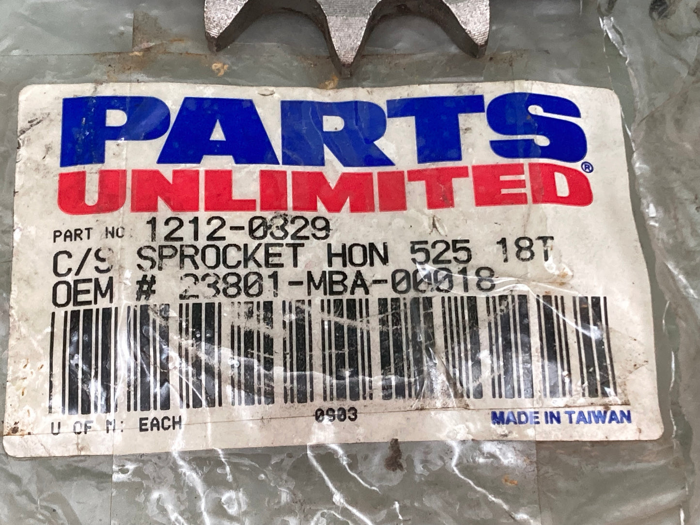 New Genuine Parts Unlimited 1212-0329 Sprocket 18T Honda 23801-MBA-000