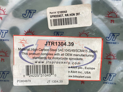 New Genuine JT Sprockets JTR1304.39 Steel Sprocket RR 39T Honda