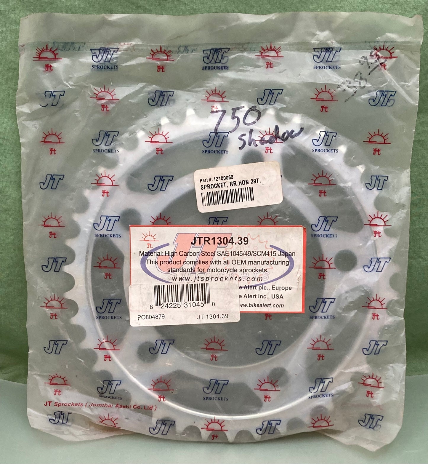 New Genuine JT Sprockets JTR1304.39 Steel Sprocket RR 39T Honda