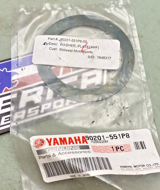 New Genuine Yamaha 90201-551P8 Washer, Plate