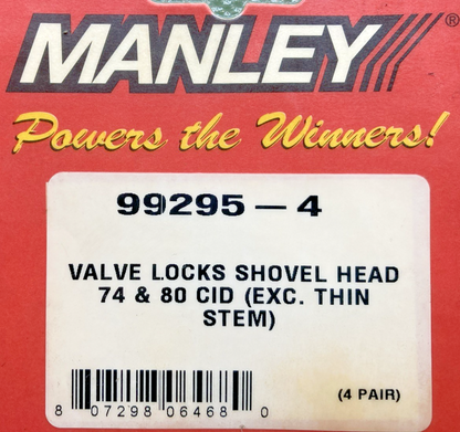 New Genuine Manley 99295-4 Valve Locks, Fits Shovel Head 74&80 CID (4PK)