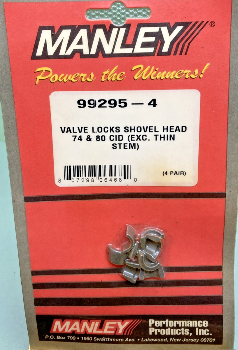 New Genuine Manley 99295-4 Valve Locks, Fits Shovel Head 74&80 CID (4PK)