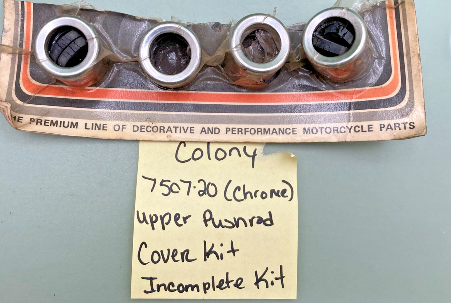 New Colony 7507-20 Chrome Plated Upper Pushrod Cover Kit, Incomplete kit