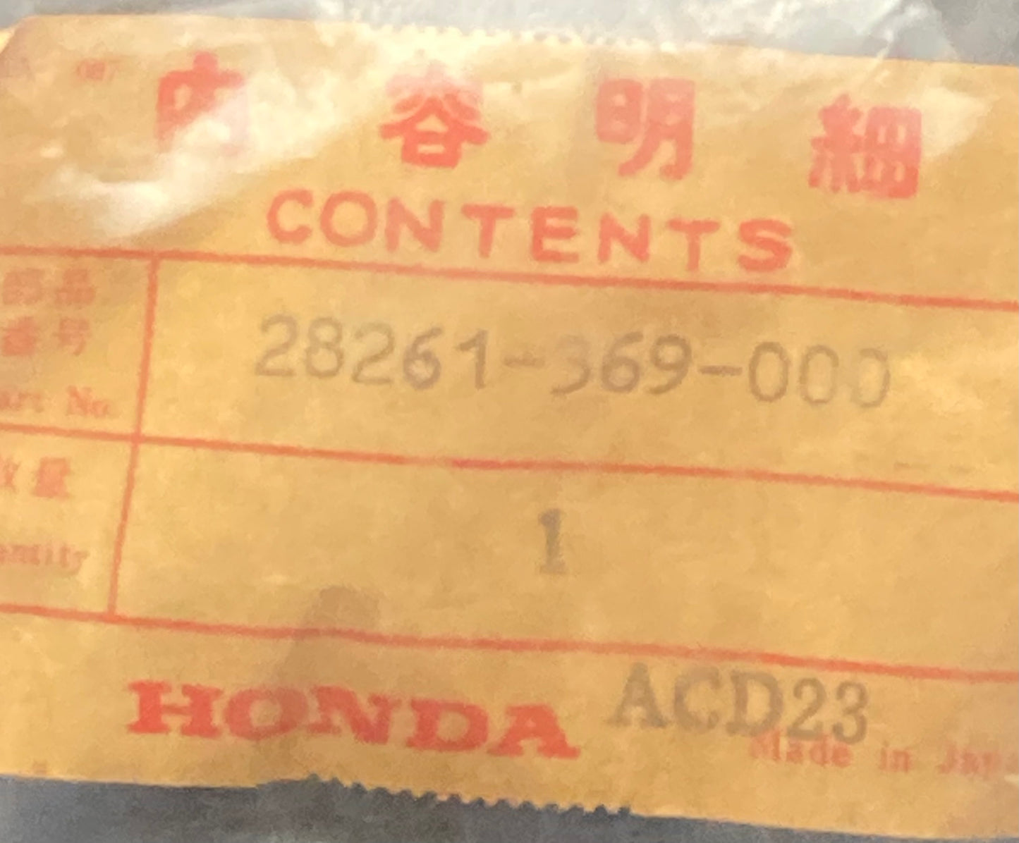 New Genuine Honda 28261-369-000 Kick Starter Spring