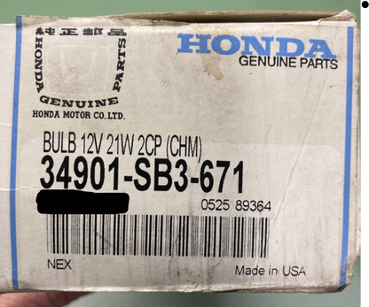 2 PK New Genuine Honda 34901-SB3-671 Bulb (12V 16W) 33506-SNB-J51