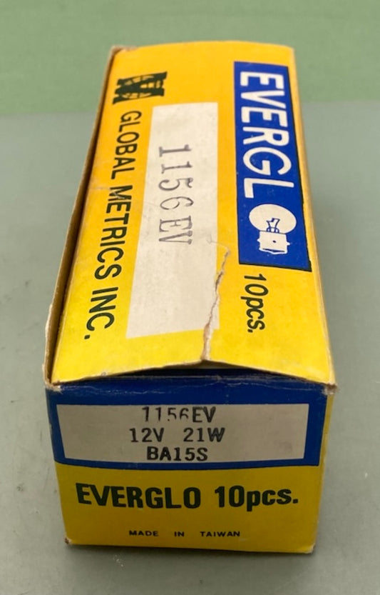 10 PK New Genuine Everglo BA15S Bulb 1156EV 12V/21W