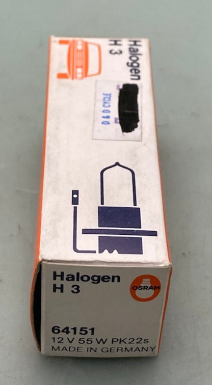 New Genuine Osram 64151 Halogen Bulb H3 12V/55W PK22s