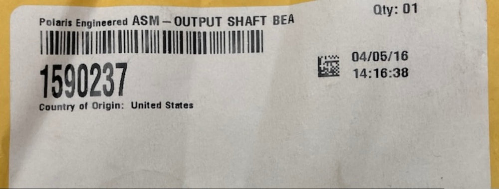 Polaris 1590237 Output Shaft Bearing Assembly New Genuine