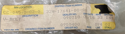 New Genuine Yamaha 32N-17641-00 V-Belt