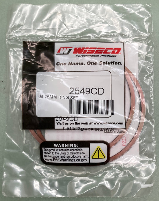 New Genuine Wiseco 2549CD Piston Ring Set 64.75MM
