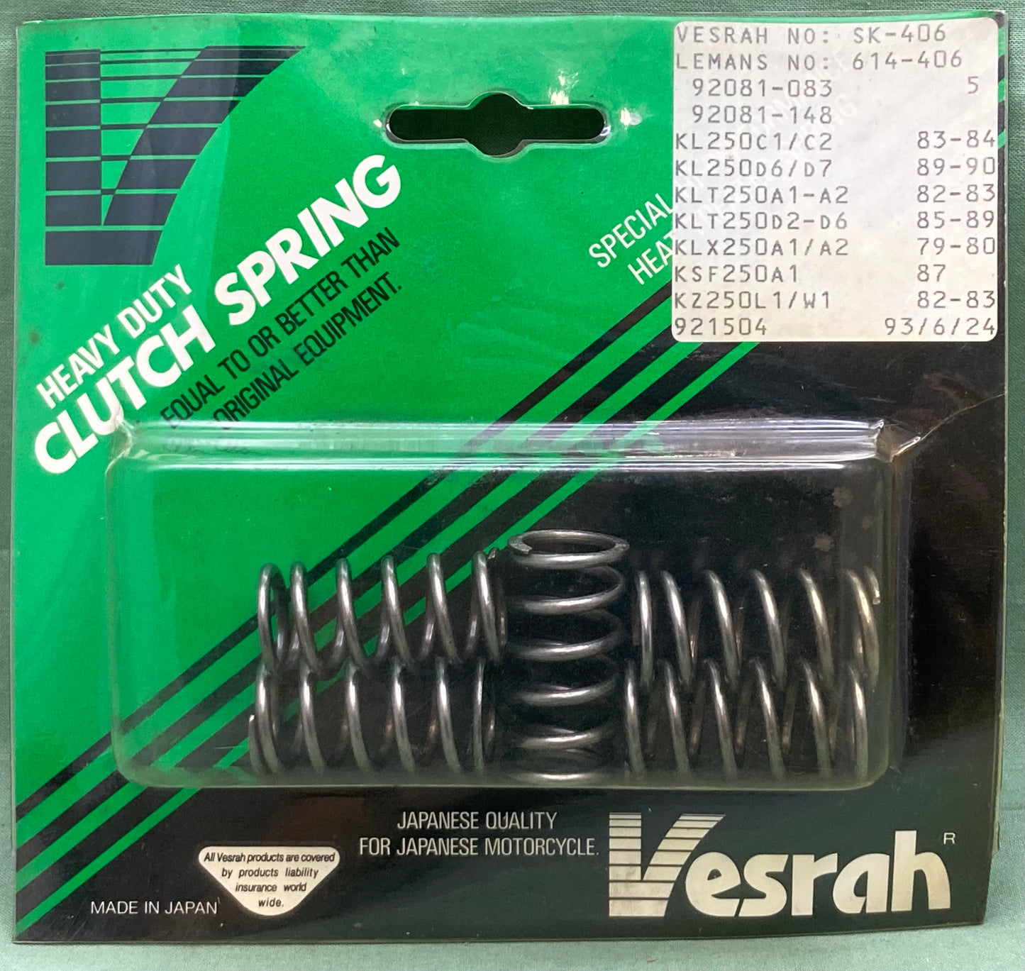 5 PK New Genuine Vesrah SK-406 Heavy Duty Clutch Spring, 92081-083