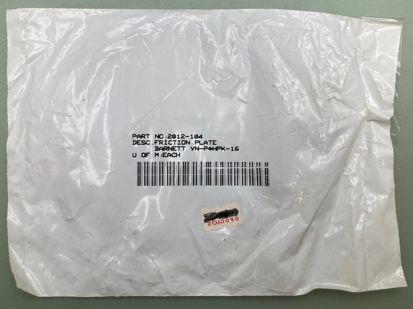 New Genuine Barnett 2012-104 Clutch Friction Plate
