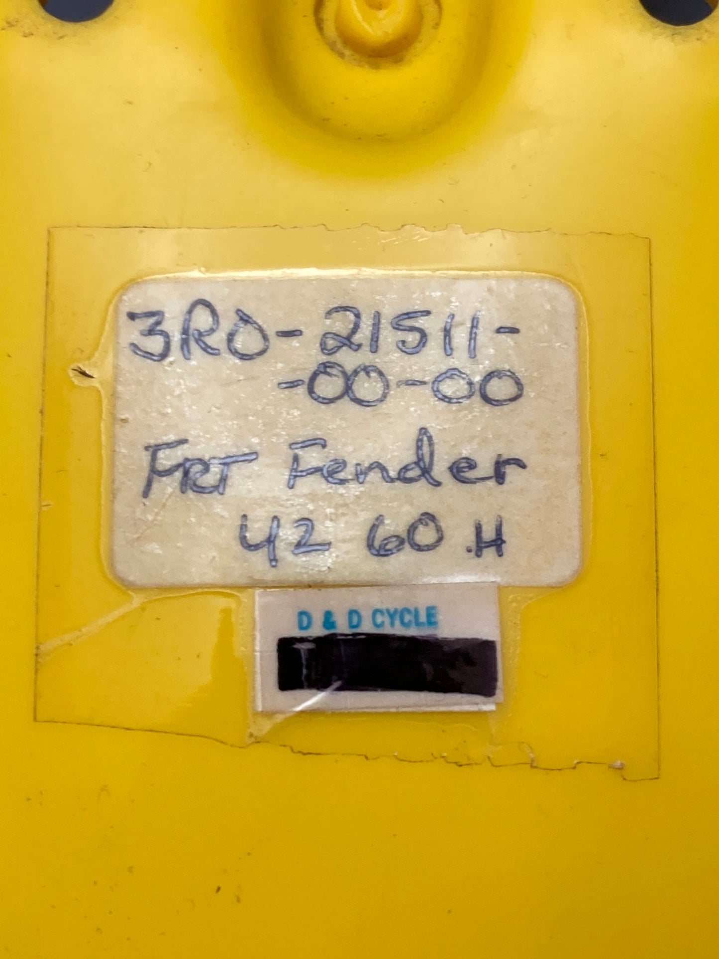 New Replaces Yamaha 3R0-21511-00-00 Front Fender Yellow