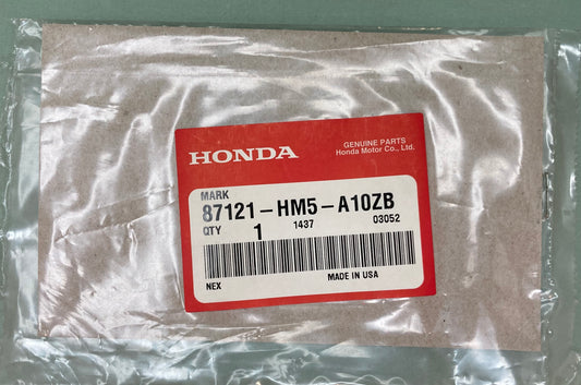 New Genuine Honda 87121-HM5-A10ZB Mark, Side, Type5