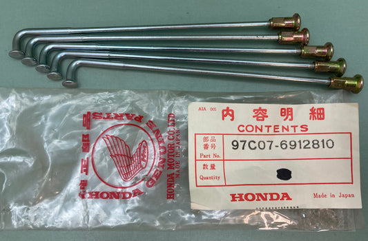 QTY 5 New Genuine Honda 97C07-6912810 Rear Wheel Spoke W/Nipples 97C07-69128-10
