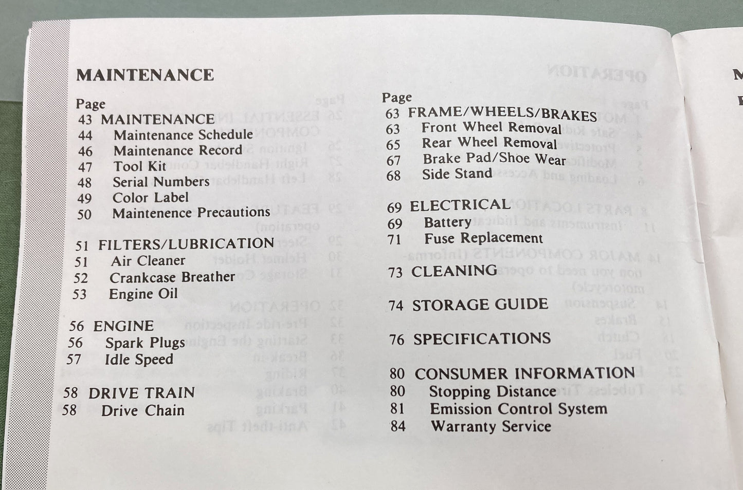 Genuine Honda 31MM2610 CMX450C Rebel Owner's Manual 1987 with Key