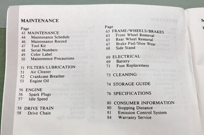 Genuine Honda 31MM2610 CMX450C Rebel Owner's Manual 1987 with Key