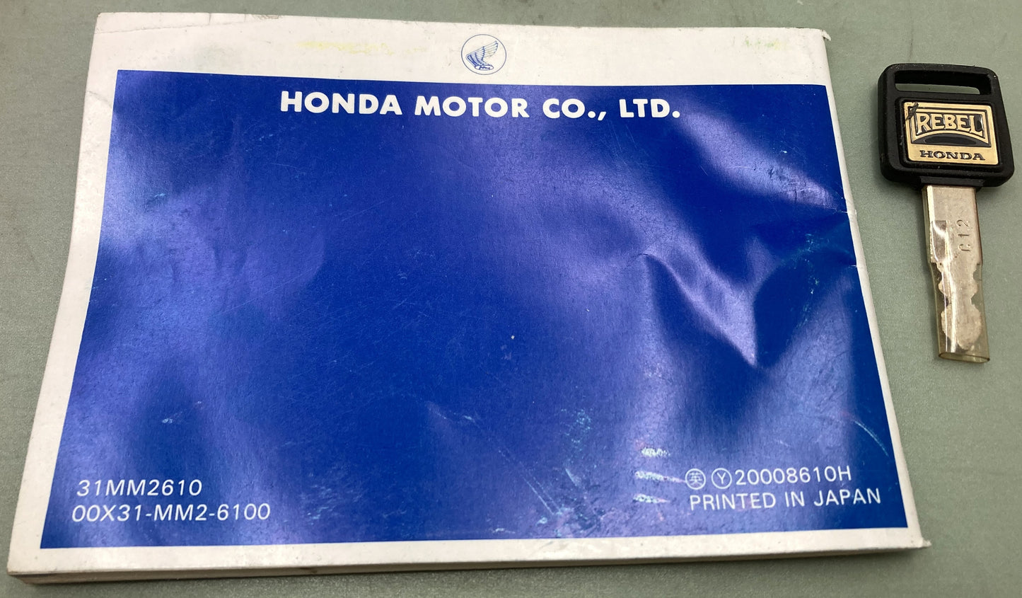 Genuine Honda 31MM2610 CMX450C Rebel Owner's Manual 1987 with Key