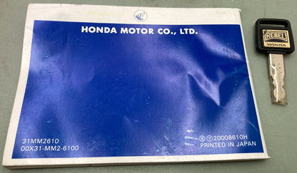 Genuine Honda 31MM2610 CMX450C Rebel Owner's Manual 1987 with Key