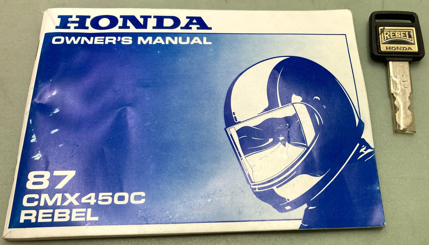 Genuine Honda 31MM2610 CMX450C Rebel Owner's Manual 1987 with Key