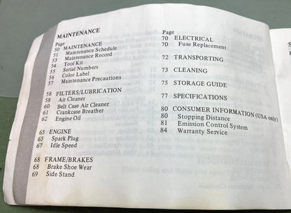 Genuine Honda 31KV7600 CH150 Elite150 Owner's Manual 1987