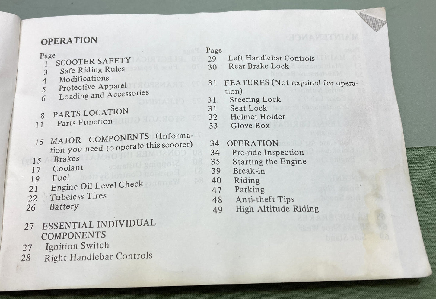 Genuine Honda 31KV7600 CH150 Elite150 Owner's Manual 1987