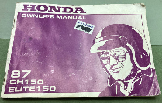 Genuine Honda 31KV7600 CH150 Elite150 Owner's Manual 1987