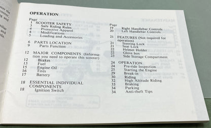 Genuine Honda 31GN2610 Aero 50 NB50 Owner's Manual 1986