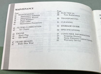 Genuine Honda 31GN2610 Aero 50 NB50 Owner's Manual 1986
