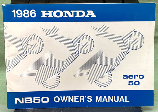 Genuine Honda 31GN2610 Aero 50 NB50 Owner's Manual 1986