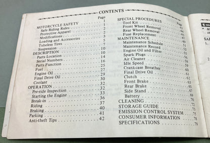 Genuine Honda 31MF5600 Shadow 500 VT500C Owner's Manual 1983