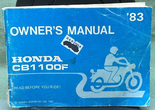 Genuine Honda 31MG5600 CB1100F Owner's Manual 1983