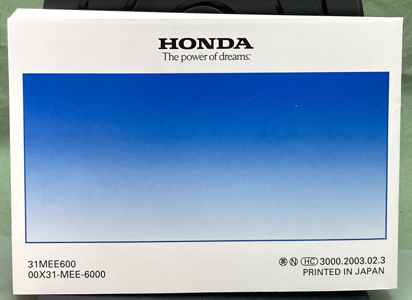 New Genuine Honda 31MEE600 CBR600RR Owner's Manual 2003