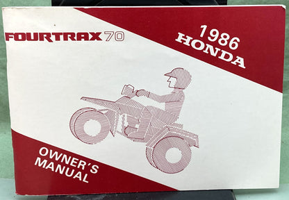 Genuine Honda 31HB2600 Fourtrax70 Owner's Manual 1986