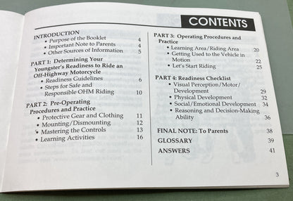 Genuine Honda 51OFF700 Parents, Youngsters and Off-Highway Motorcycles 2001