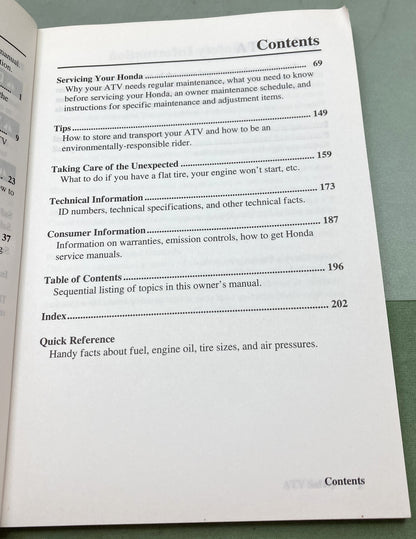 Genuine Honda 31HM3700 TRX300EX Sporttrax300EX Owner's Manual 2003