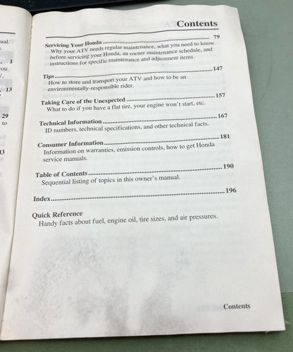 Genuine Honda 31HF7720 TRX90 Sporttrax90 Owner's Manual 2005