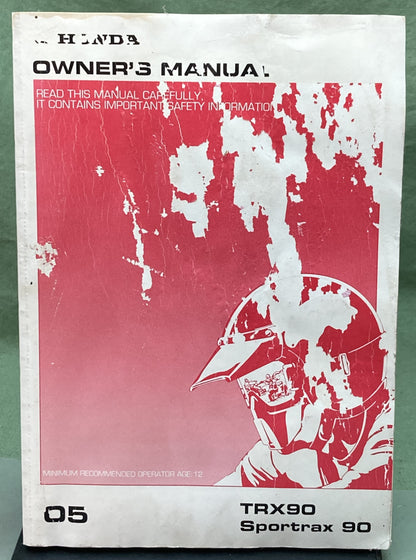 Genuine Honda 31HF7720 TRX90 Sporttrax90 Owner's Manual 2005