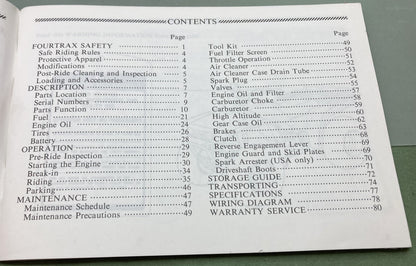 Genuine Honda 31HC5601 TRX300FW Fourtrax 300 4x4 Owner's Manual 1988