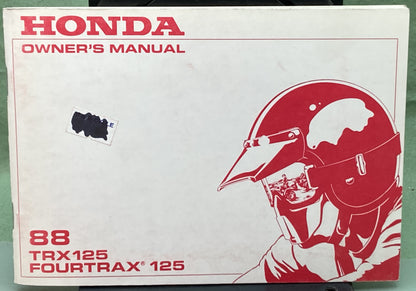 Genuine Honda 31HC3611 TRX125 Fourtrax 125 Owner's Manual 1988