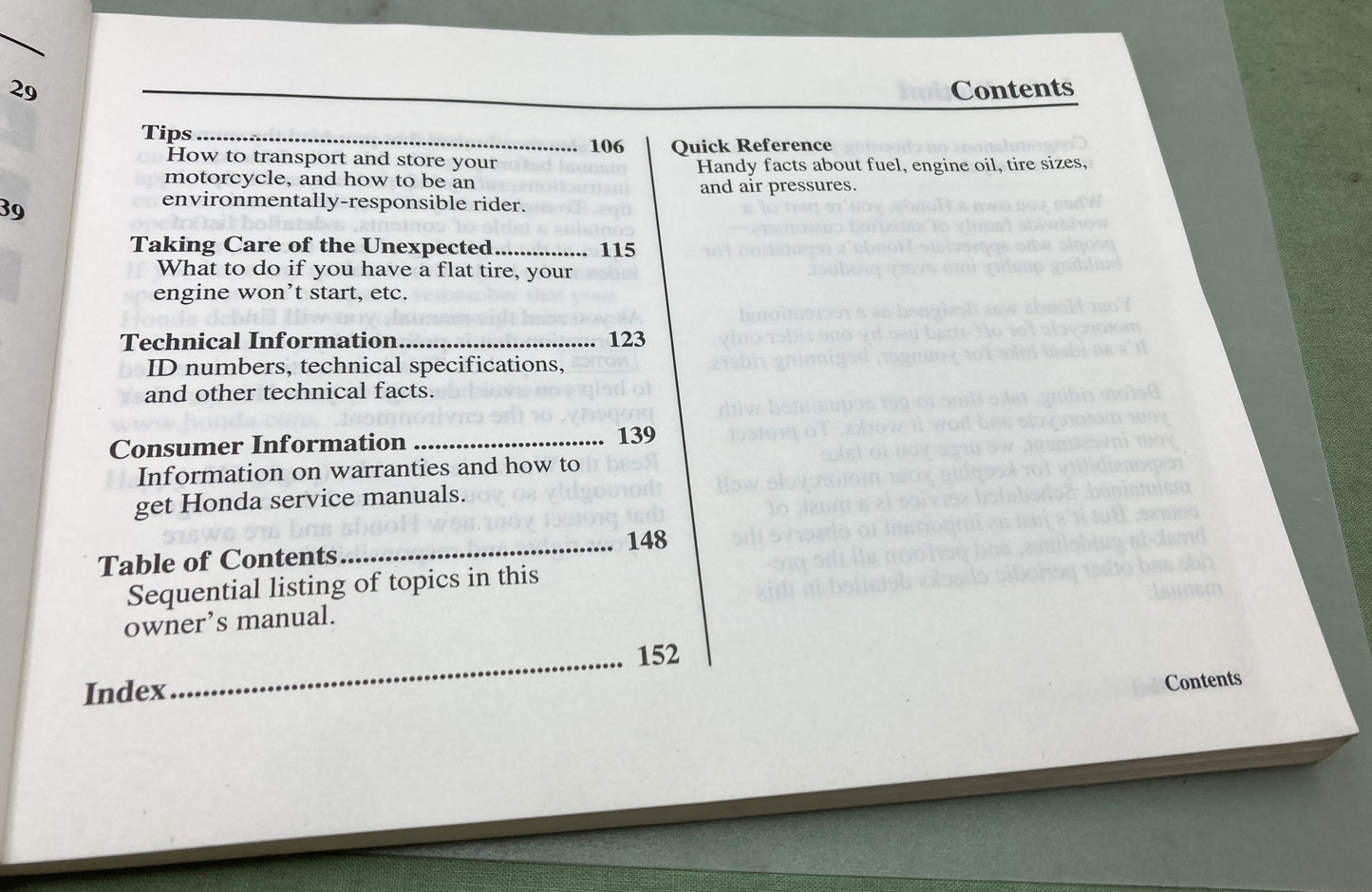 Genuine Honda 31GCF630 XR70R Owner's Manual 2000