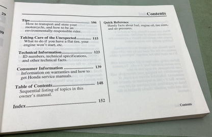 Genuine Honda 31GCF630 XR70R Owner's Manual 2000